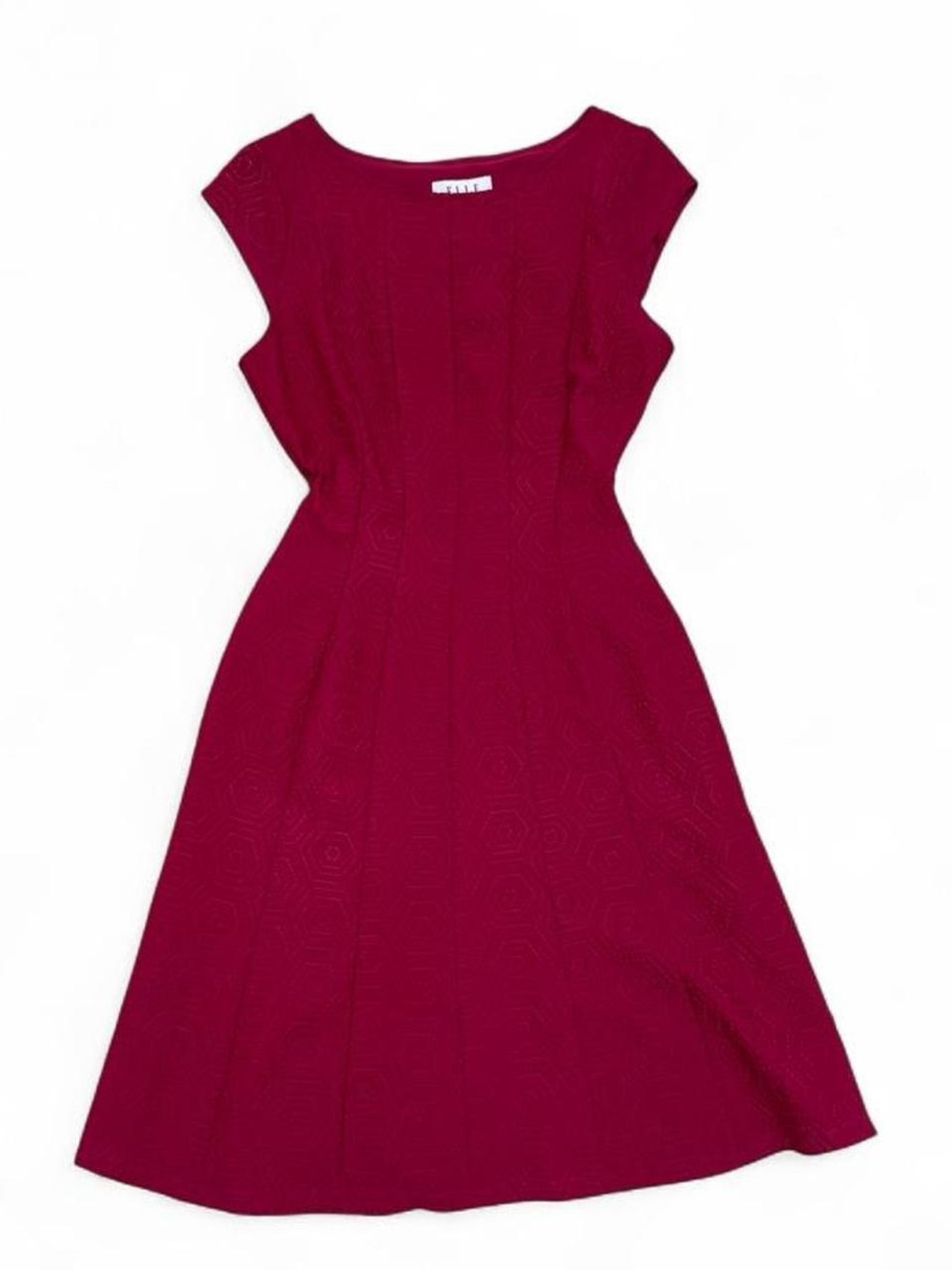 Elle Fitted Waist Midi Dress in Berry